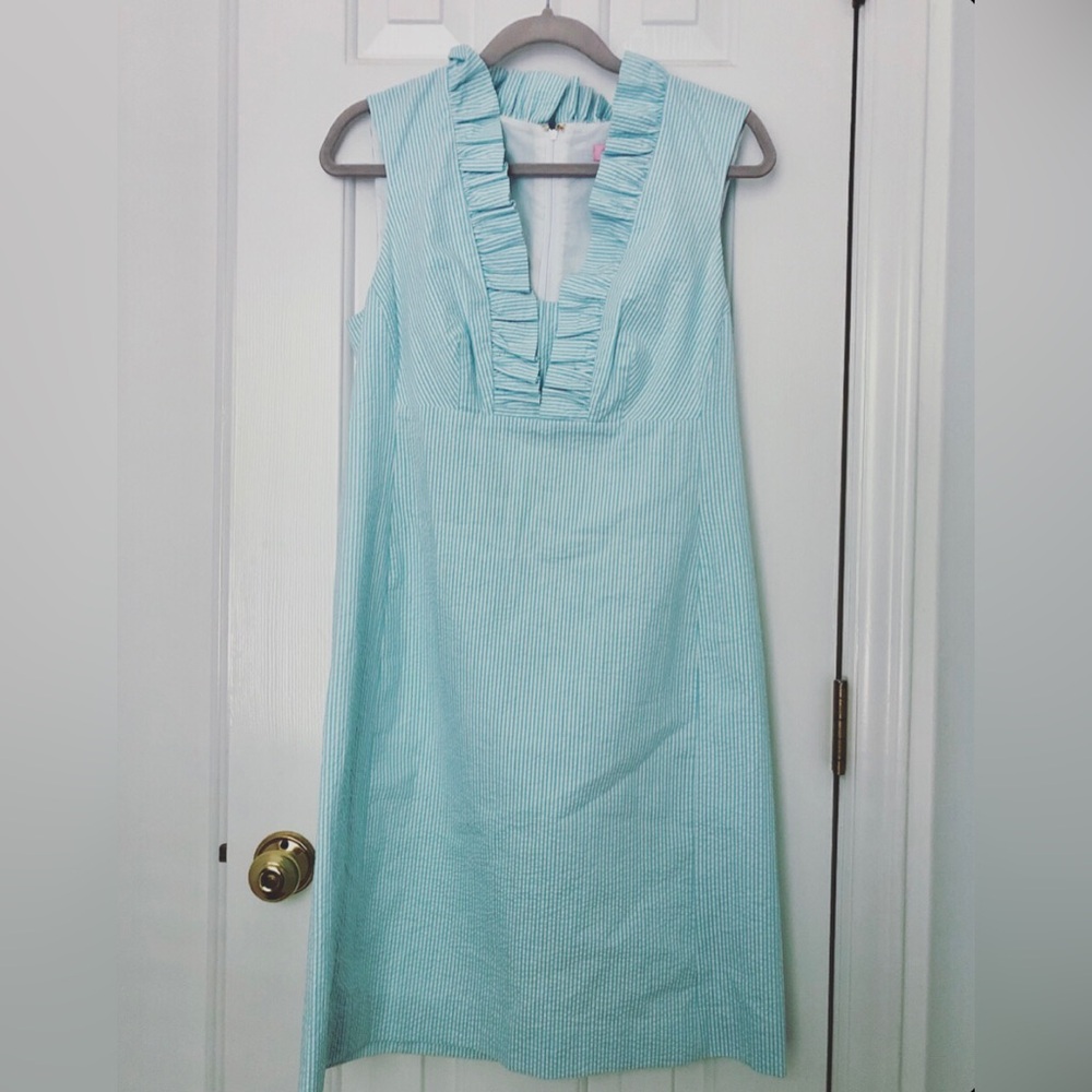 Lilly Pulitzer Adeline Ruffle Seersucker Dress